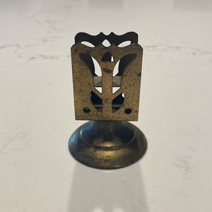 Vintage brass cigarette/cigar holder. 
Beautiful Art Deco flair, 3”H x 2 1/4”W.